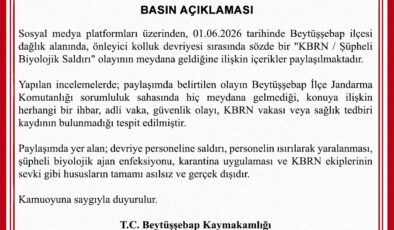 Şırnak Beytüşşebap Kaymakamlığı’ndan ‘Şüpheli Biyolojik Saldırı’ İddialarına Yalanlama
